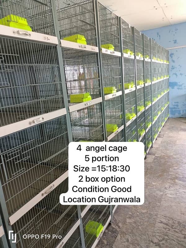 3 cages 5 portion conditions new with pots and sticks (big avairy 0