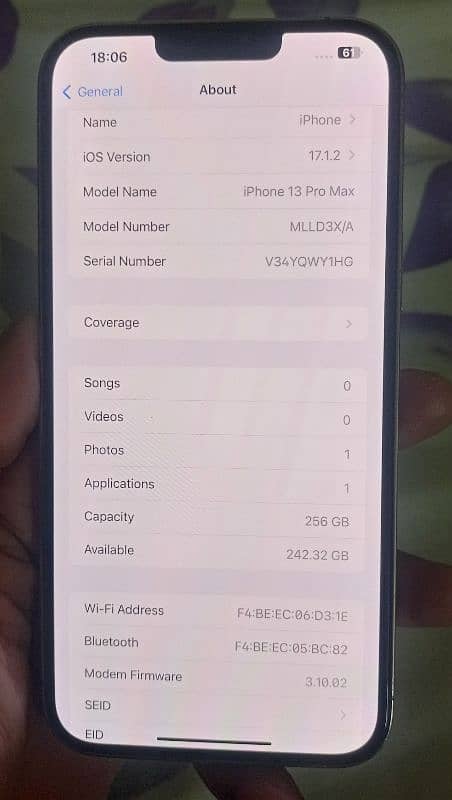 Iphone 13 pro max PTA  APPROVED 256 gb 5