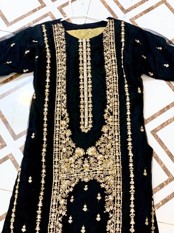 Brand New Black fancy dress With heavy embroidery 1