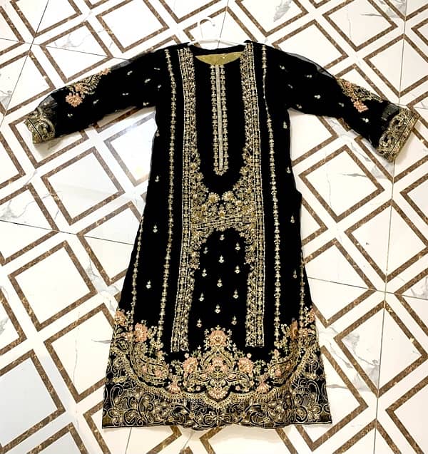 Brand New Black fancy dress With heavy embroidery 2