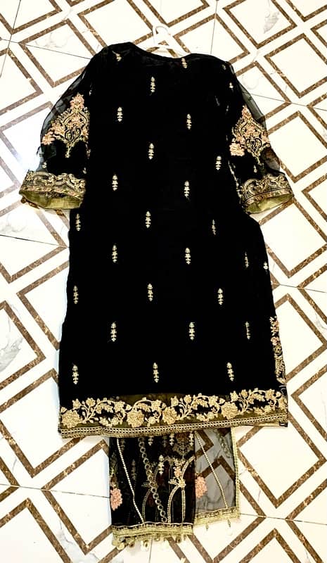 Brand New Black fancy dress With heavy embroidery 3