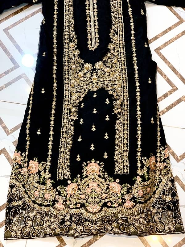 Brand New Black fancy dress With heavy embroidery 4