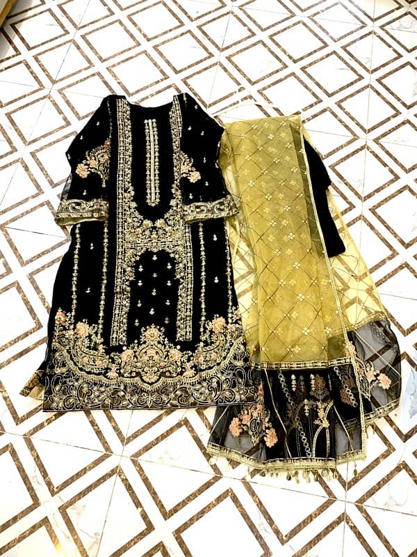 Brand New Black fancy dress With heavy embroidery 6