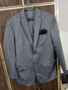 grey color 3 piece pent coat