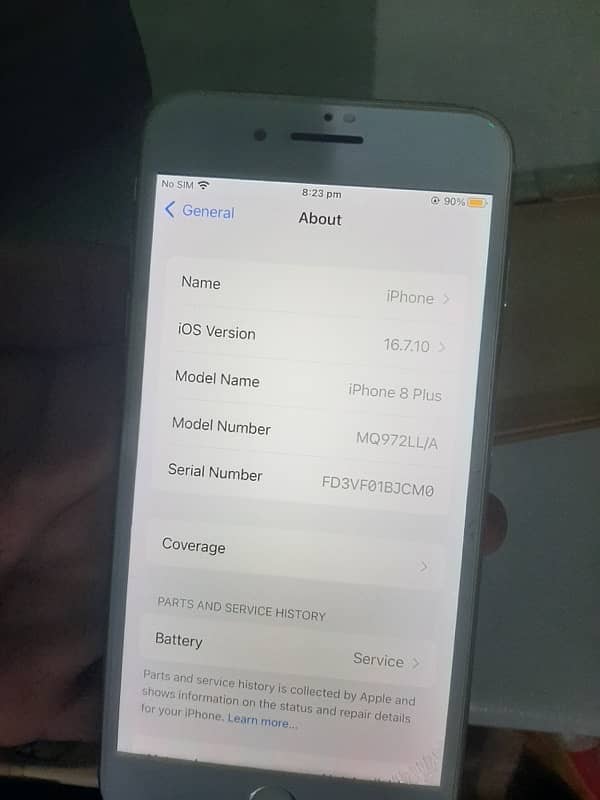 iphone 8 plus 64gb non PTA 72 original battery health water pake 1