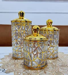 Transparent Acrylic Jars Arabian Style 3 Pcs Set