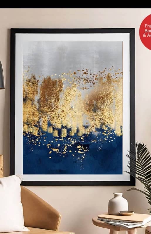 abstract frame darkblue gold theme 1