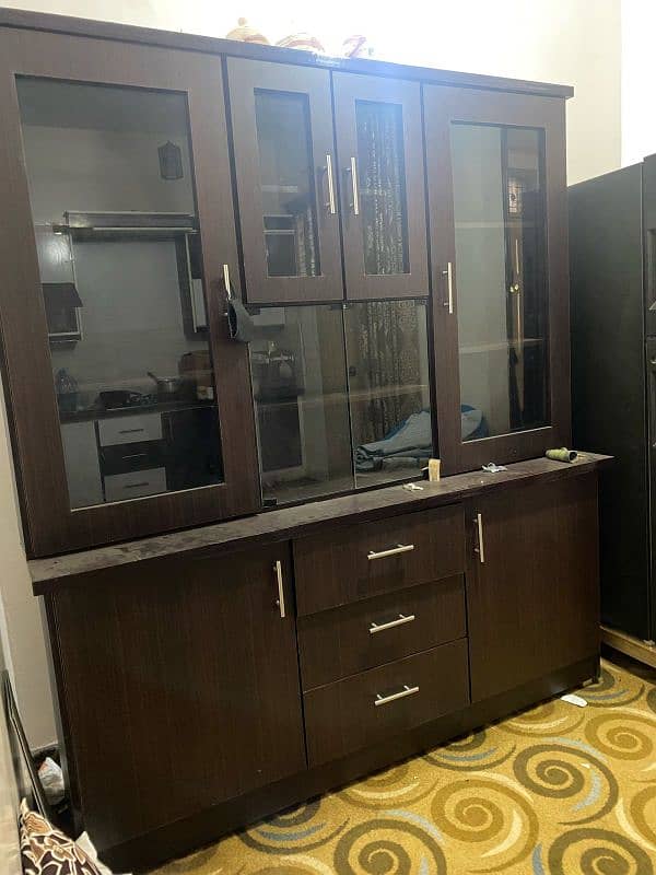 Wooden Glass Cabinet for Sale – Excellent Condition 0