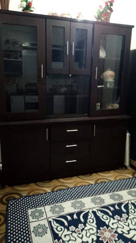 Wooden Glass Cabinet for Sale – Excellent Condition 1