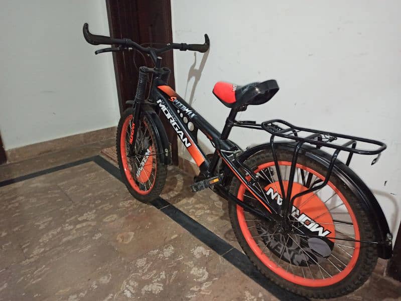 Morgan bicycle black color and orange accents 2