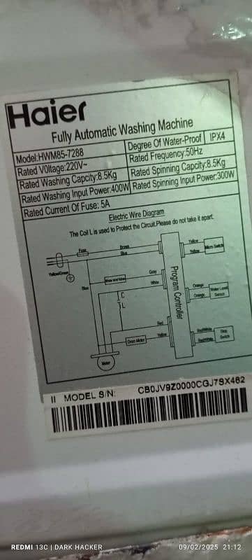 Haier 8.5kg Automatic washing machine 4