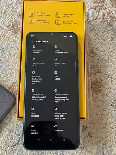 Realme 5i 4/64 with box 3