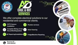 Electrician, AC services, Solar wash, Fridge Repair, CCTV Installation