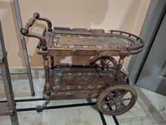 wooden tea trolly