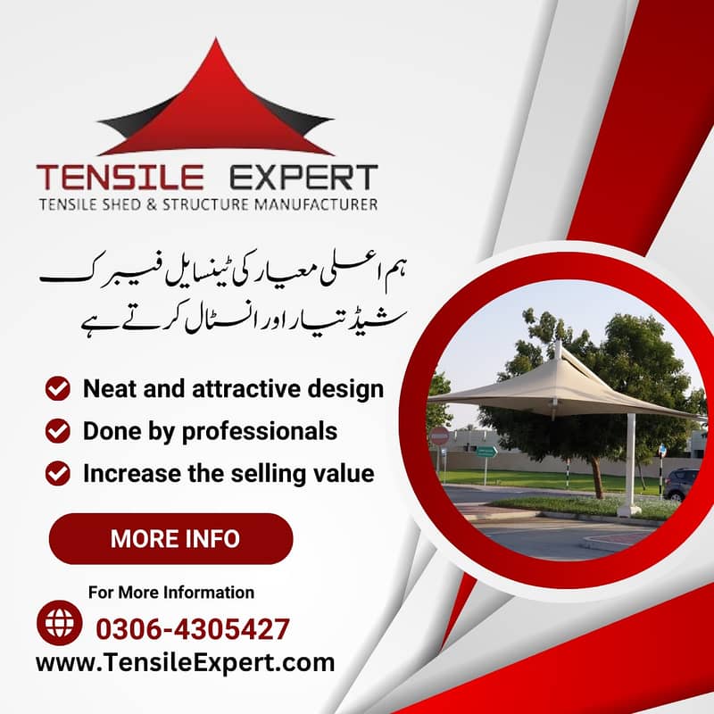 Tensile Shade | Wall mounte | Porch Shed | Marquee Shde | Pole Parking 0