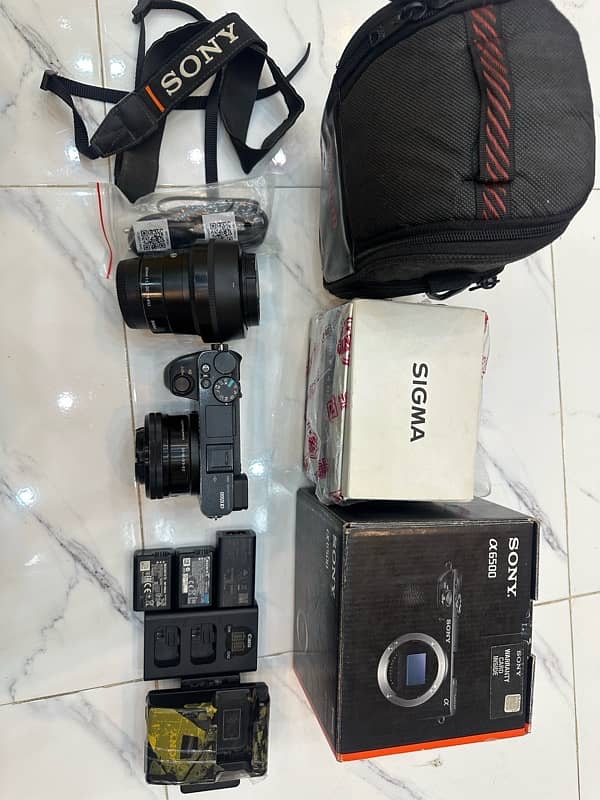 Sony a6500 with 2 lens and accessories 1