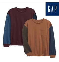 GAP Boys Full Sleeve Colorblock Shirts - Pack of 2 (Size: 9/10 years)