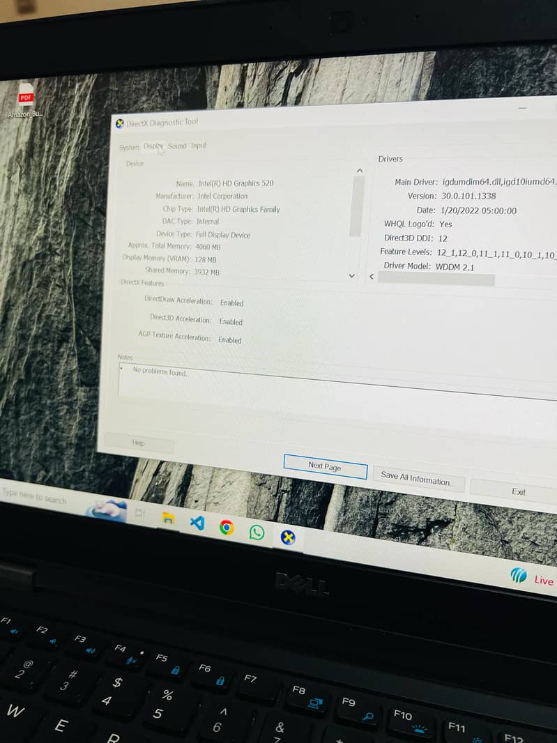 Dell E5470 8Gb ram 256SSD 4