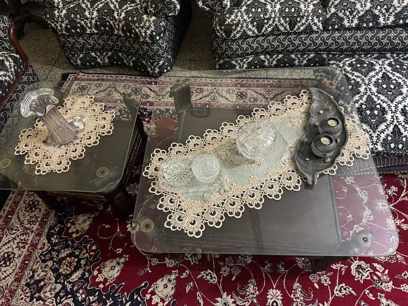 Wooden Centre Tables With Glass For Sale 0