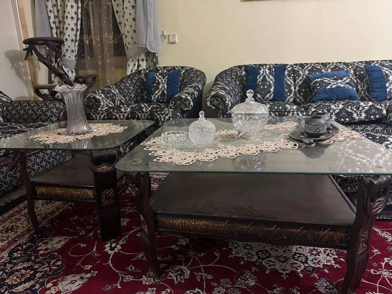 Wooden Centre Tables With Glass For Sale 2