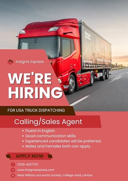 Sales agent for truck dispatch company 0