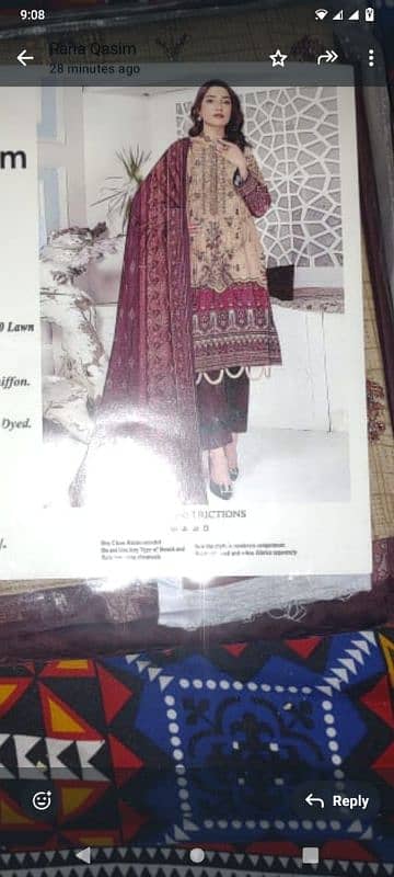 90/70 lawn printed and embroidery designs dress 8