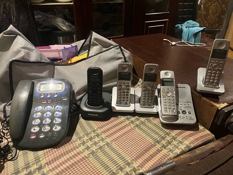 Panasonic handset and landline phone set for sale 3