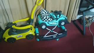 baby walker and push car both for sale