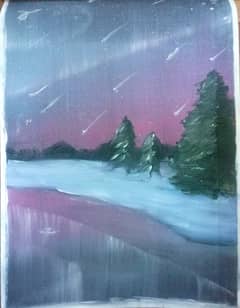 Northern light acrylic painting