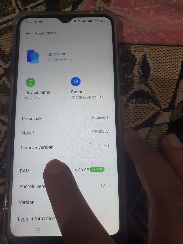 Oppo A57 New condition 8/128 Dual 7