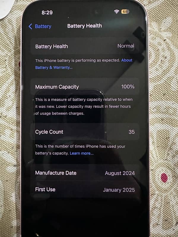 Iphone 15 jv 128 gb pink 100% battery health 2
