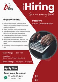 We are Hiring Social Media Handler