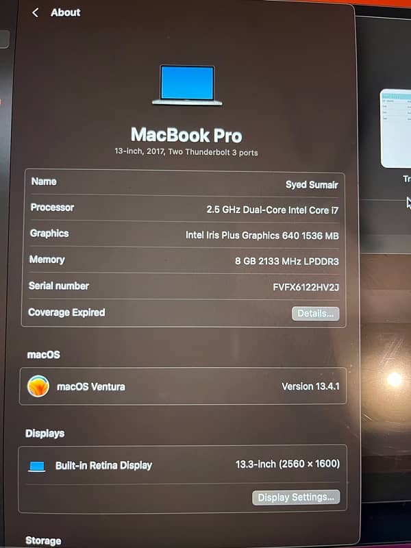 Macbook pro 2017 5