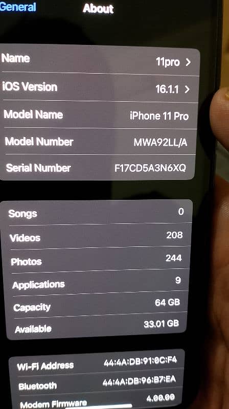 Iphone 11pro 64gb jv 99% battery health 1