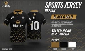 Dignity Black & Gold Sports Jersey