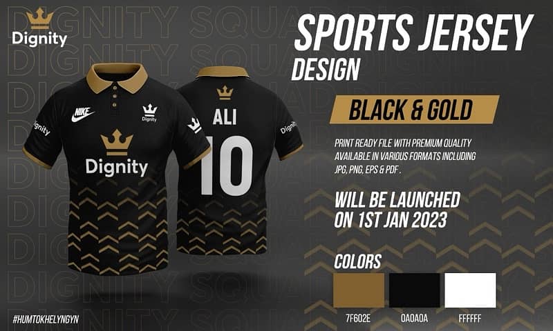 Dignity Black & Gold Sports Jersey 0