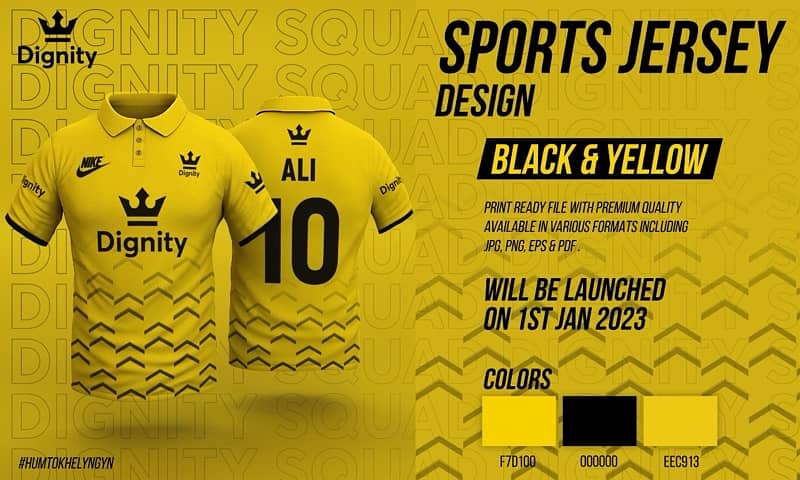 Dignity Black & Yellow Sports Jersey 0