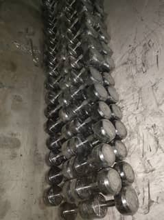 rubber coated dumbbells and plates