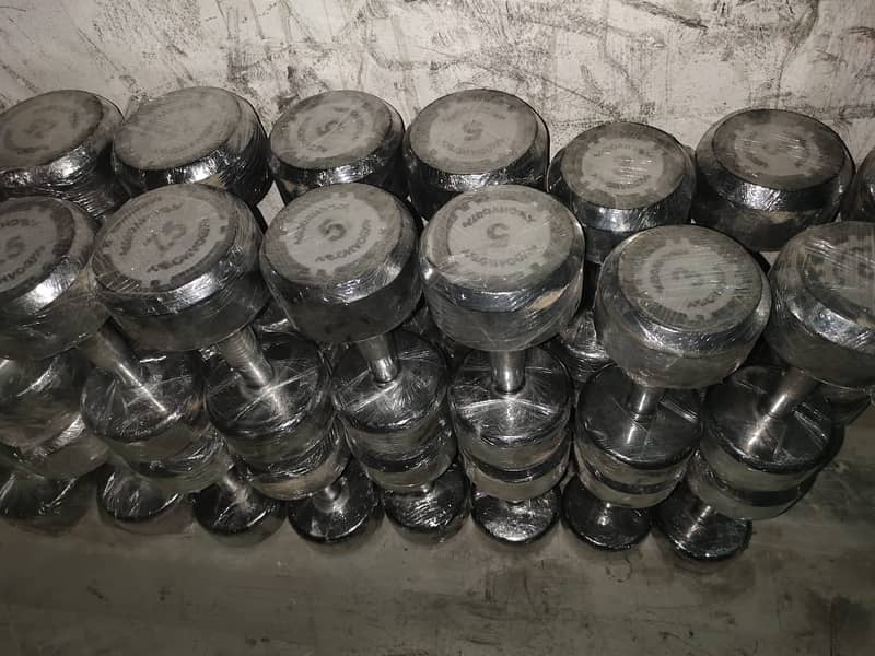 rubber coated dumbbells and plates 1