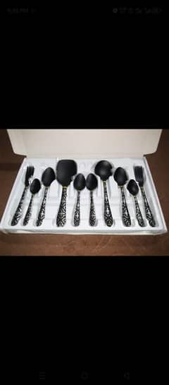 29 pcs 6 Person serving black matte cutlery set