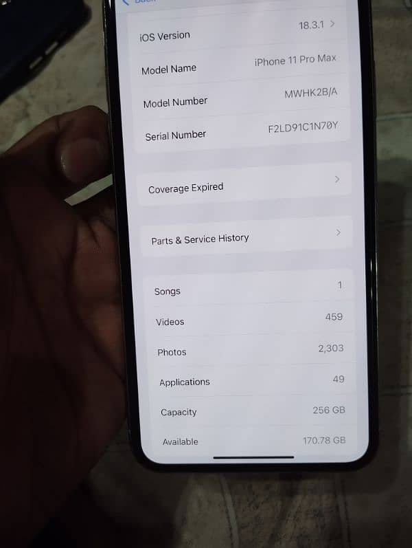 iphone 11 pro max 256GB PTA 7