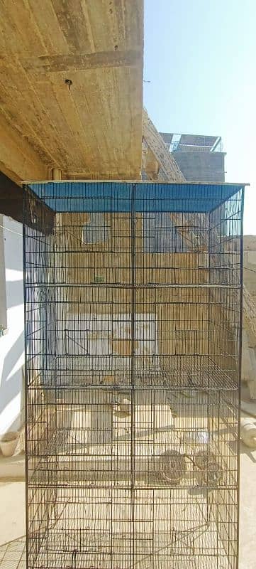 Cage for Birds with pots and Churns 0