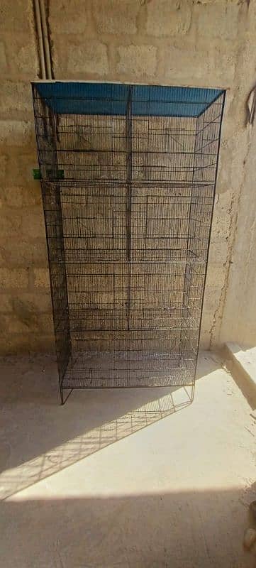 Cage for Birds with pots and Churns 11