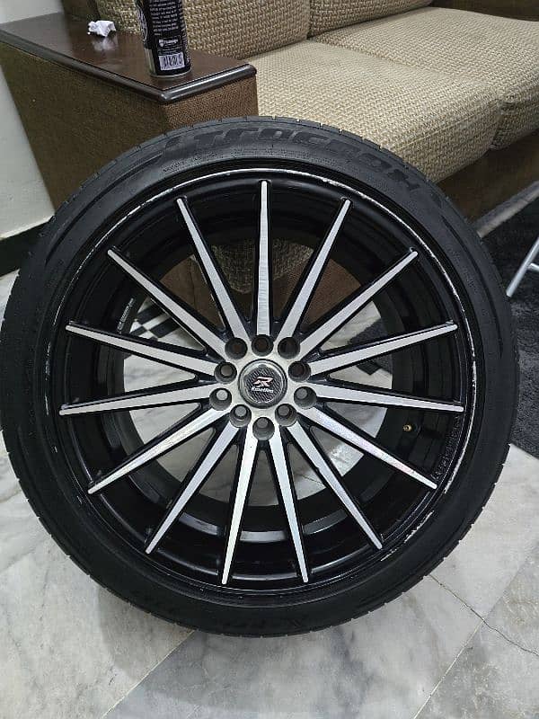 R18 sports staggered rims with 225/45/R18 tyres in Good condition 0