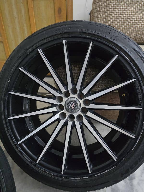 R18 sports staggered rims with 225/45/R18 tyres in Good condition 2