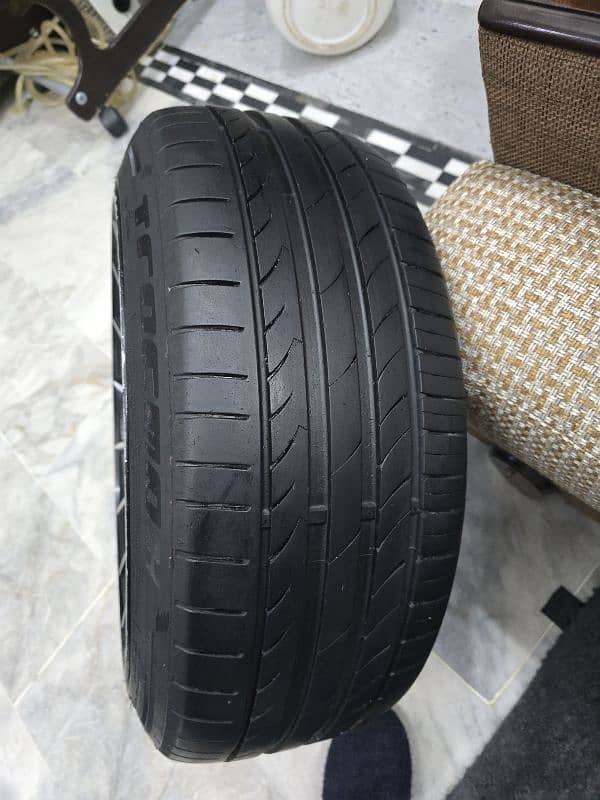 R18 sports staggered rims with 225/45/R18 tyres in Good condition 4