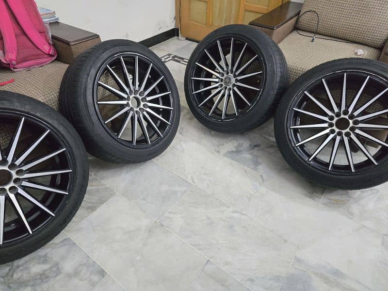 R18 sports staggered rims with 225/45/R18 tyres in Good condition 12