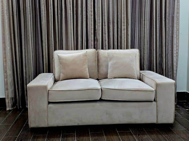 Elegant 2-seater Gray Velvet Sofa 0