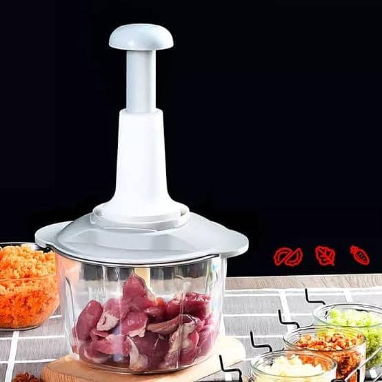 Hand Push Chopper - Manual Food Chopper for Meat and Vegetable 0