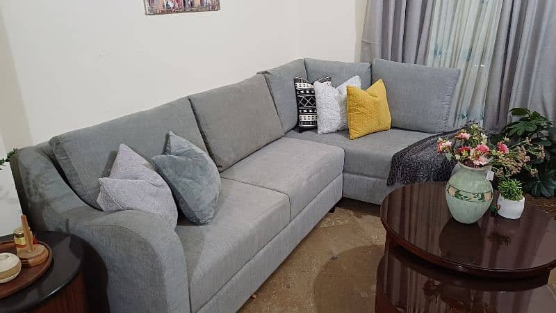 L shaped 6 seater sofa set 0